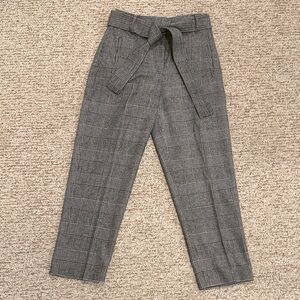Wilfred Plaid High-Rise Wool Cropped Pants